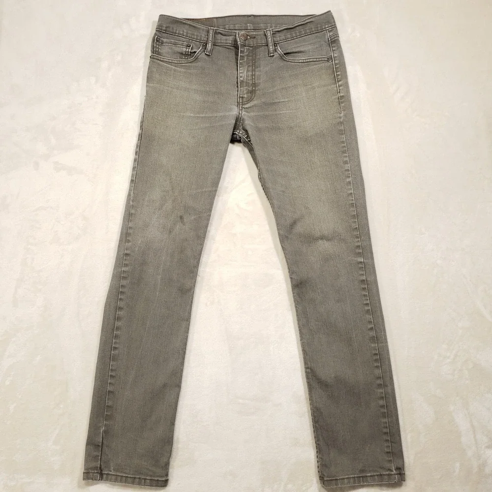 Levi's 511 Jeans Mens 33x32 Gray Slim Fit Stretch Denim Pants Casual‎ 2500